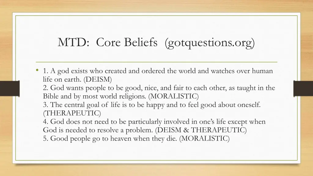 mtd core beliefs gotquestions org