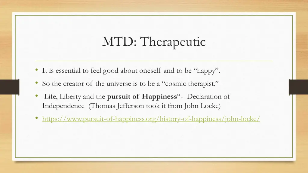 mtd therapeutic