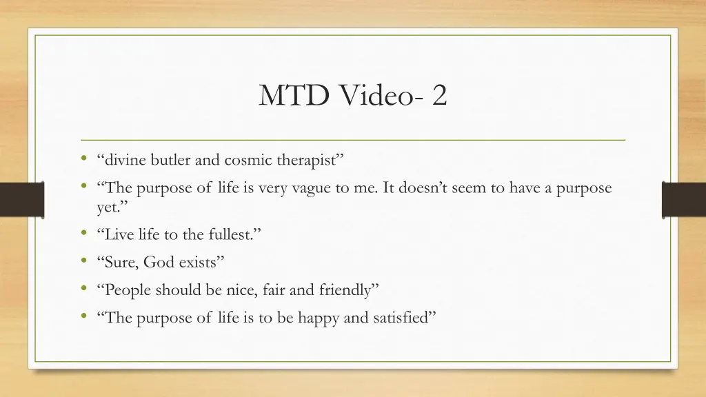 mtd video 2