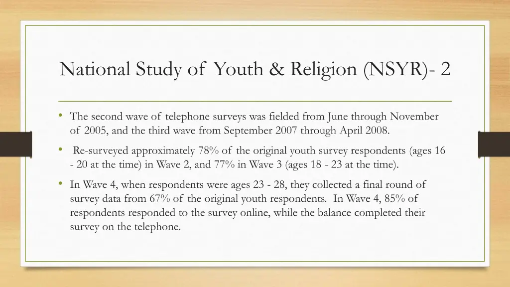 national study of youth religion nsyr 2