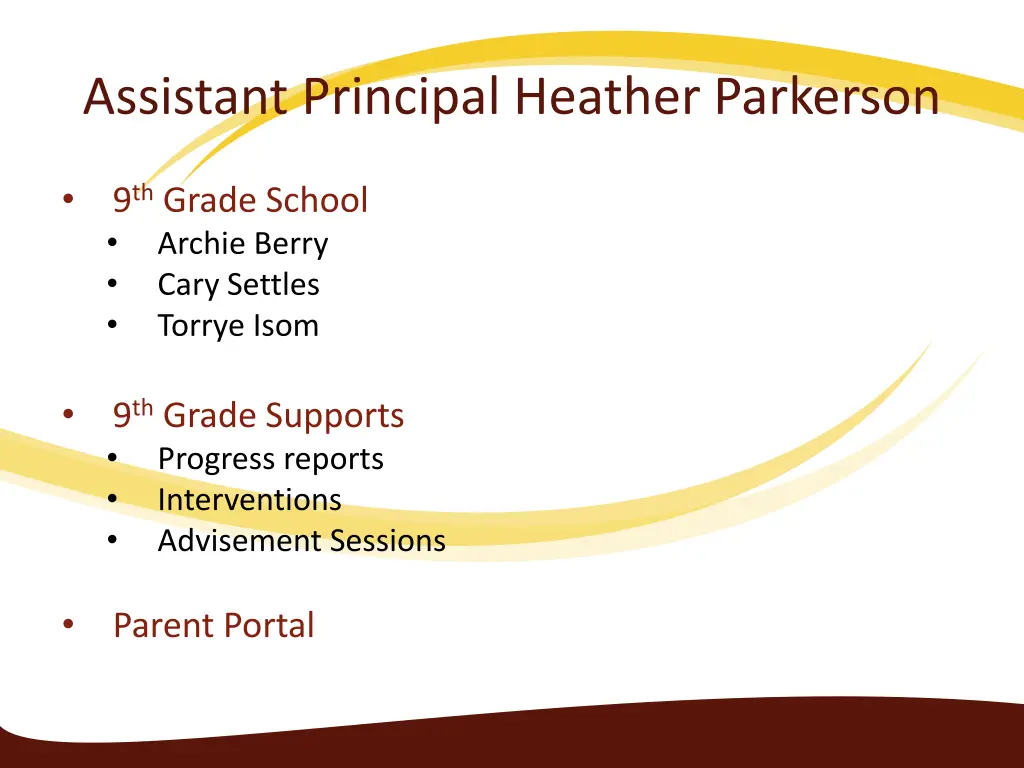 assistant principal heather parkerson