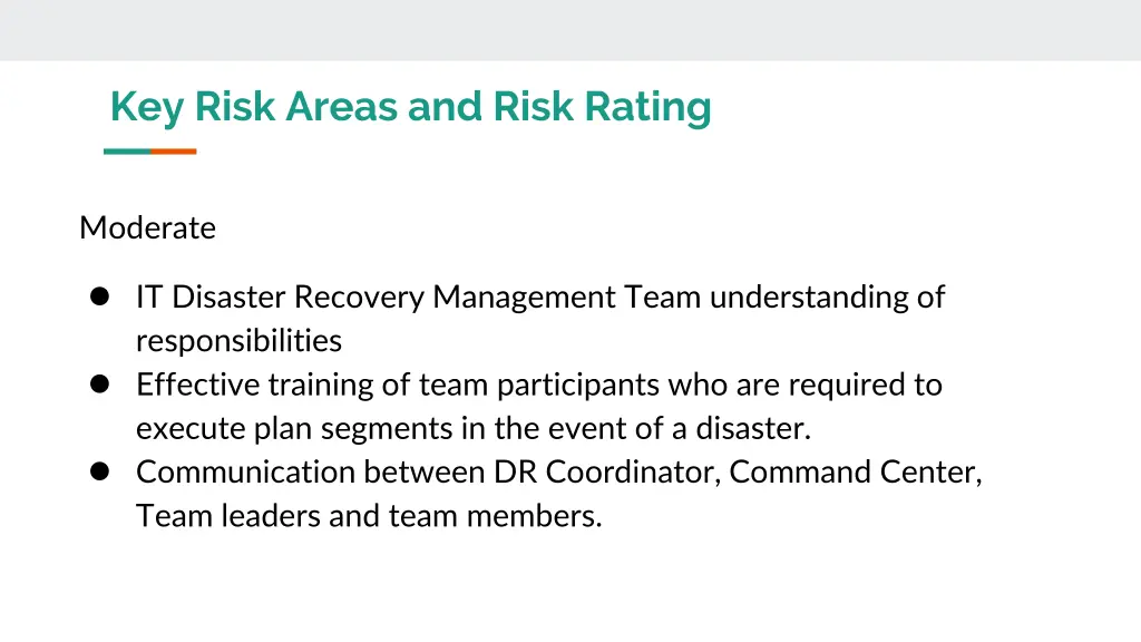 key risk areas and risk rating 1