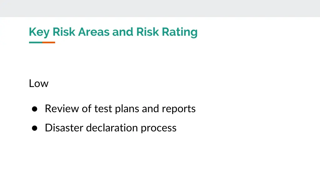 key risk areas and risk rating 2