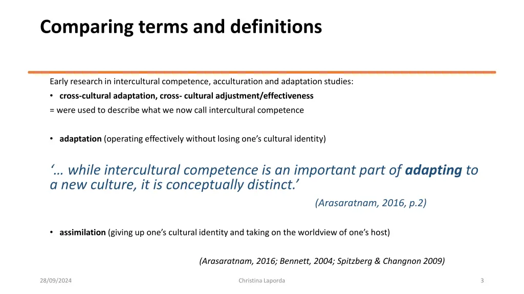 comparing terms and definitions