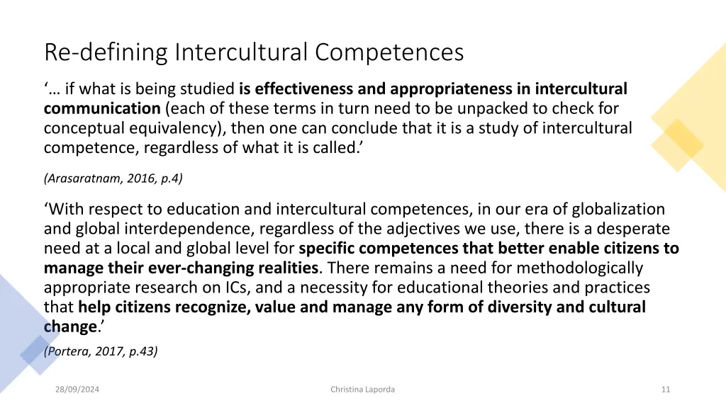 re defining intercultural competences