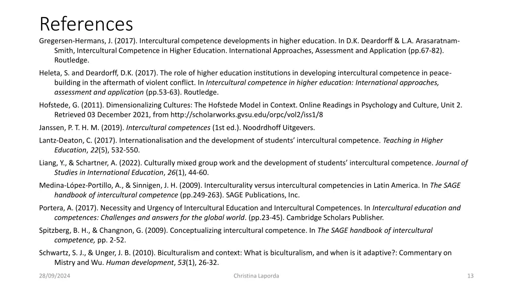 references gregersen hermans j 2017 intercultural