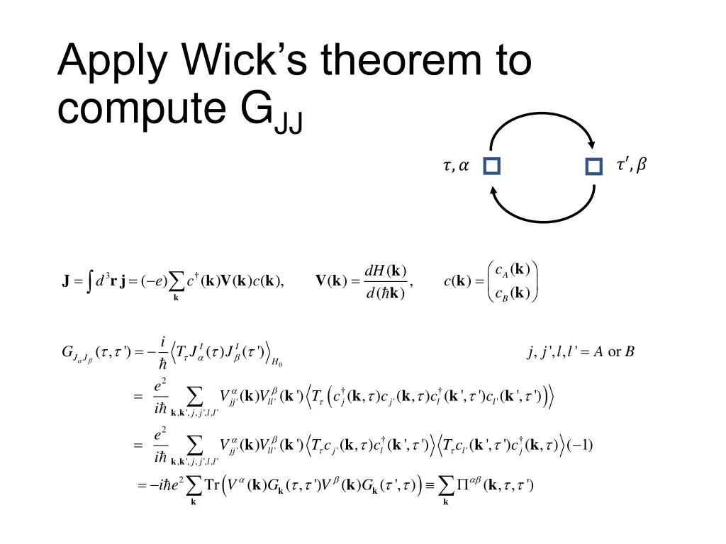 apply wick s theorem to compute g jj