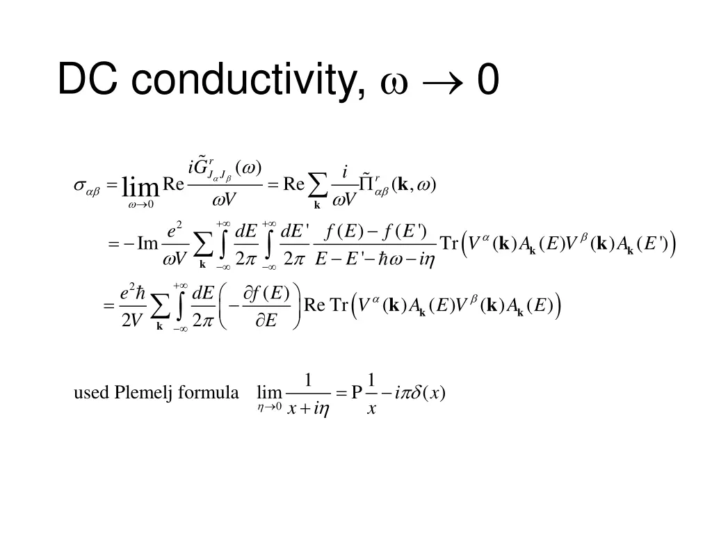 dc conductivity 0