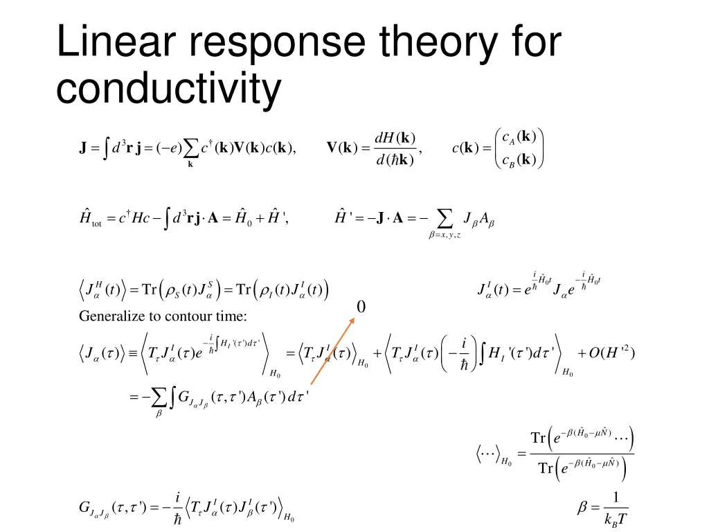 linear response theory for conductivity