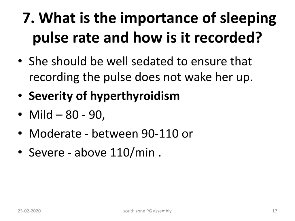 7 what is the importance of sleeping pulse rate