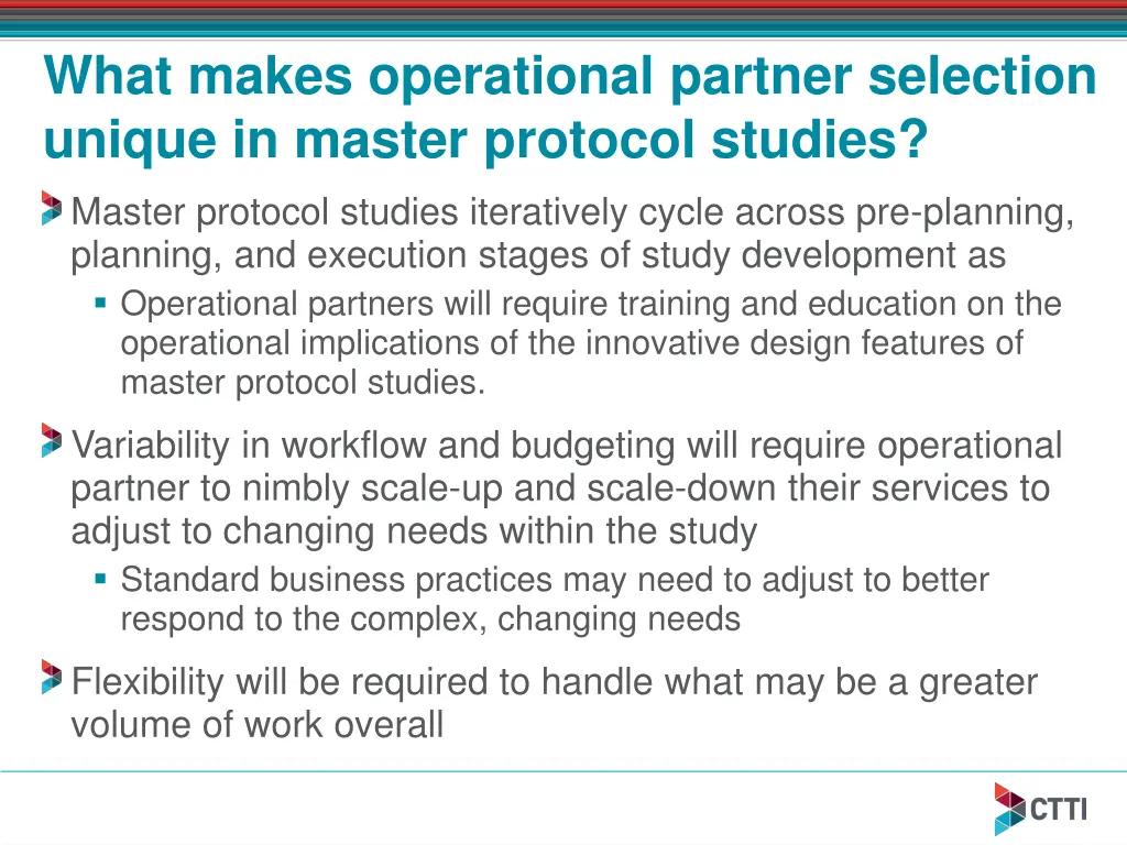 what makes operational partner selection unique