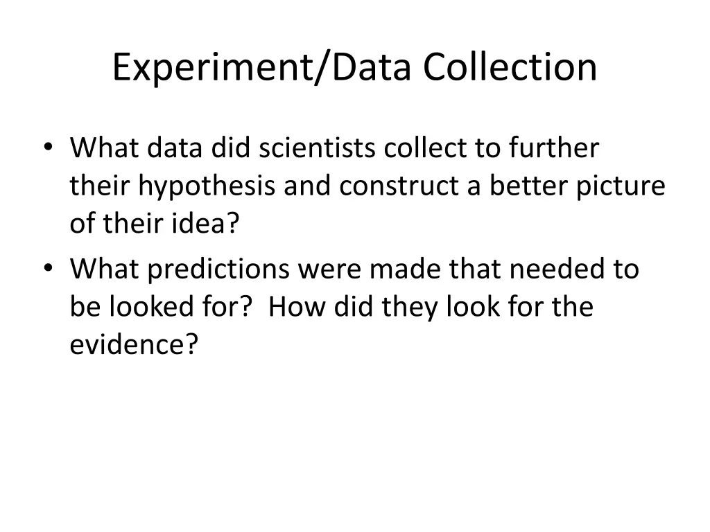 experiment data collection