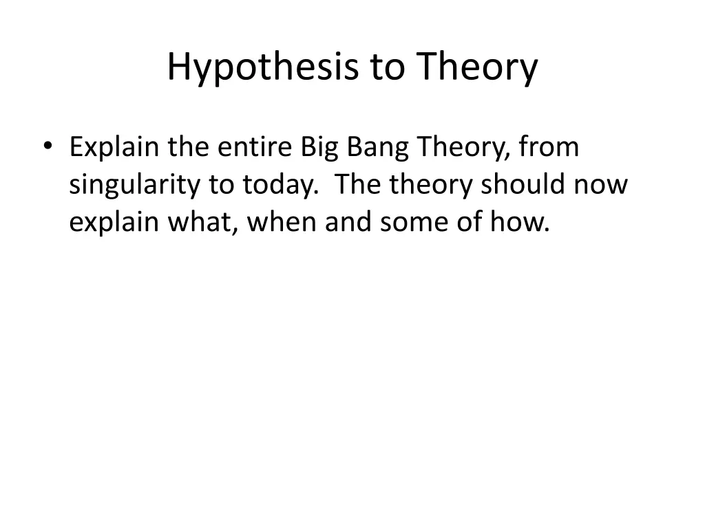 hypothesis to theory