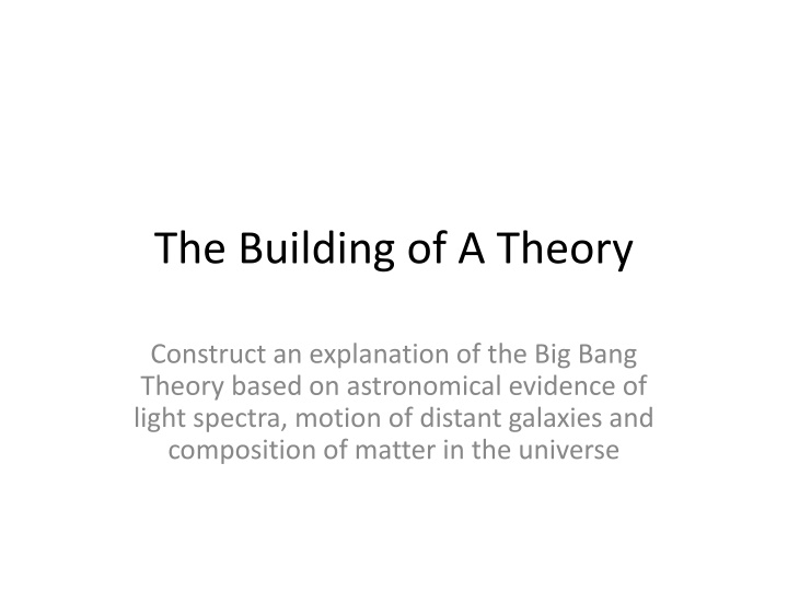 the building of a theory