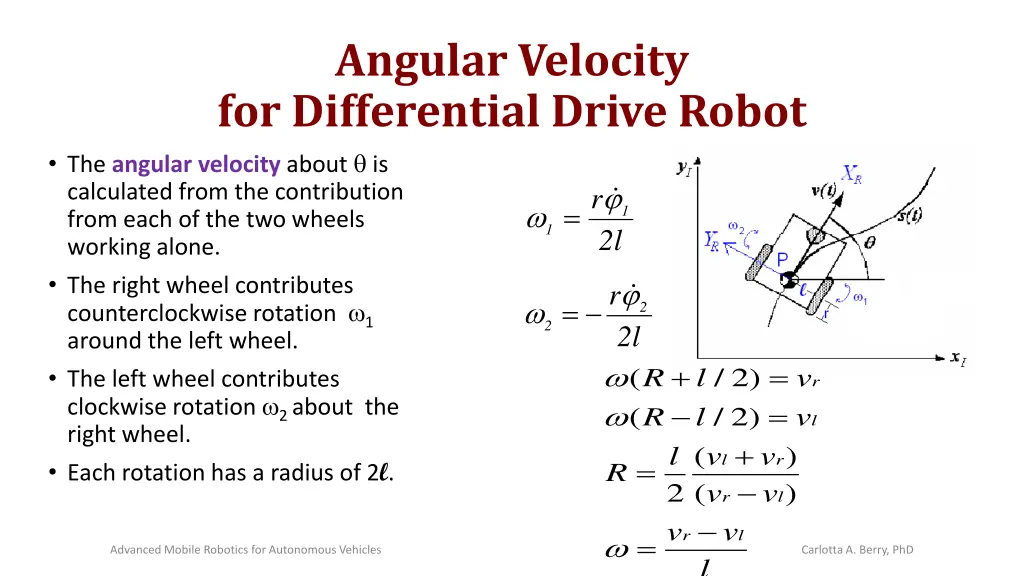 angular velocity for differential drive robot