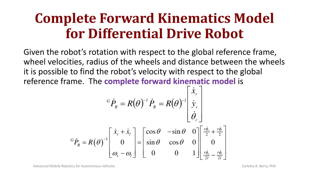 complete forward kinematics model