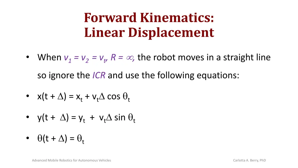 forward kinematics linear displacement