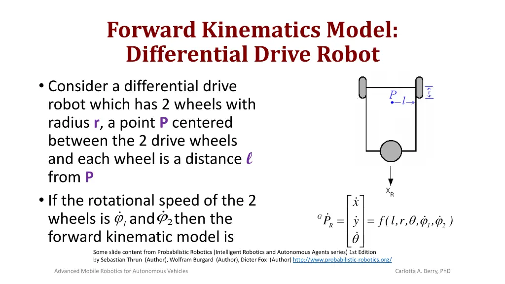 forward kinematics model differential drive robot