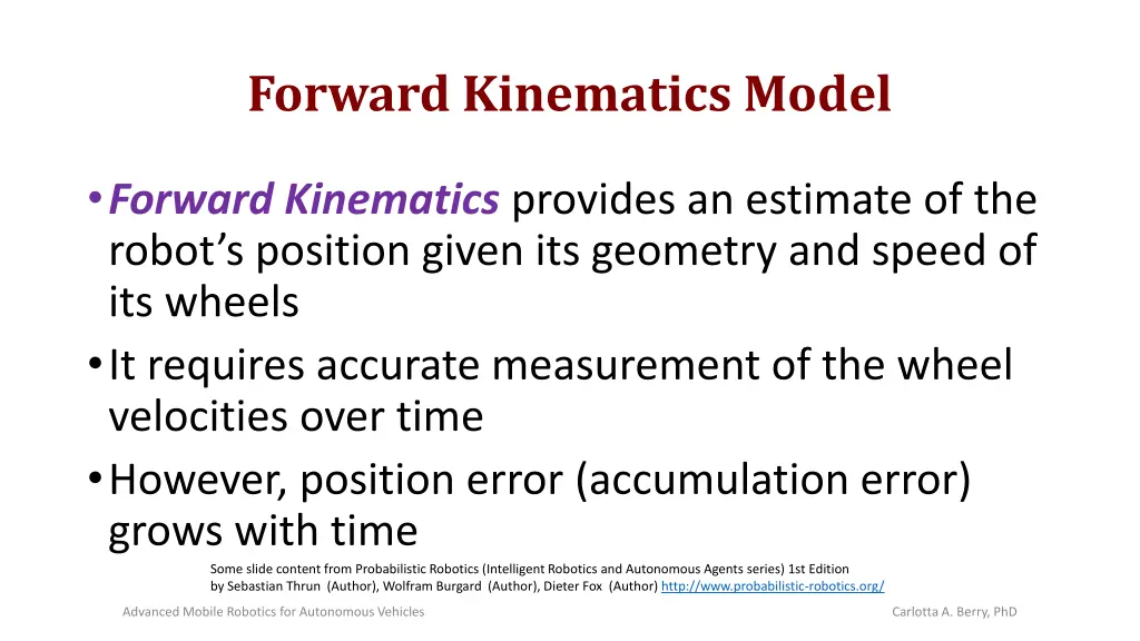 forward kinematics model