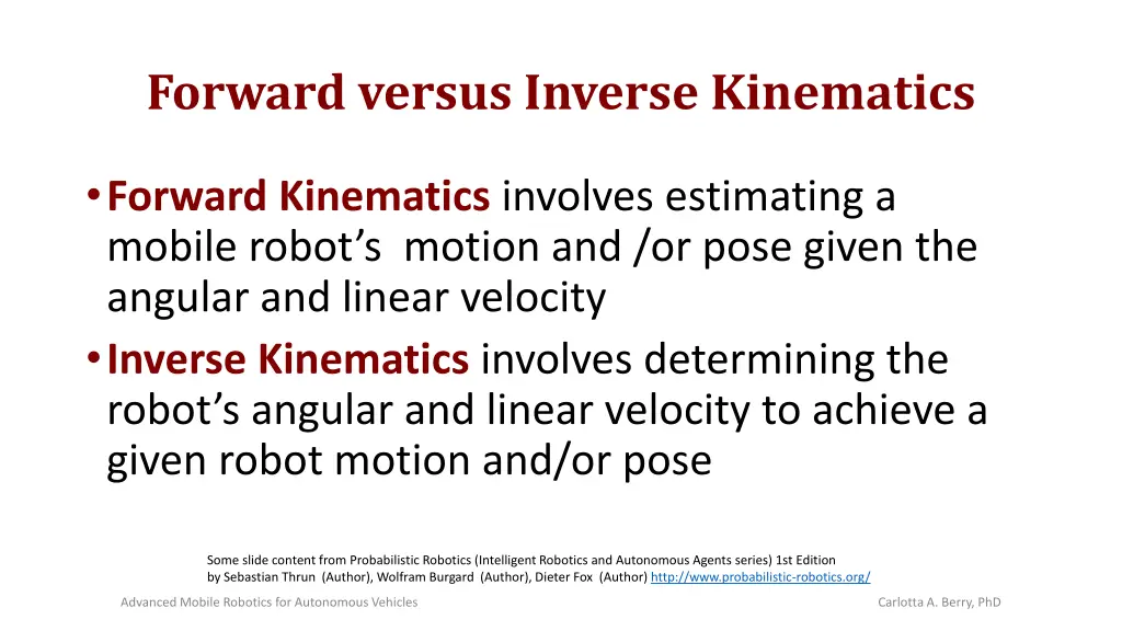 forward versus inverse kinematics