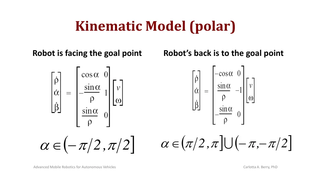 kinematic model polar