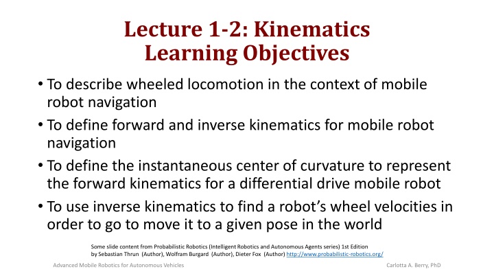 lecture 1 2 kinematics learning objectives