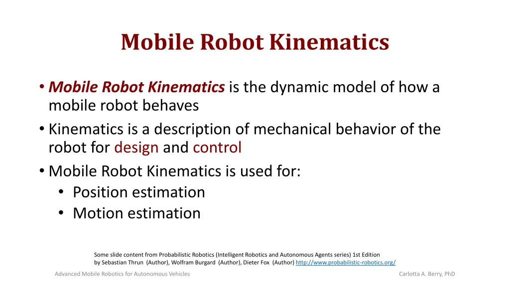 mobile robot kinematics