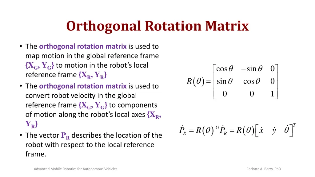 orthogonal rotation matrix