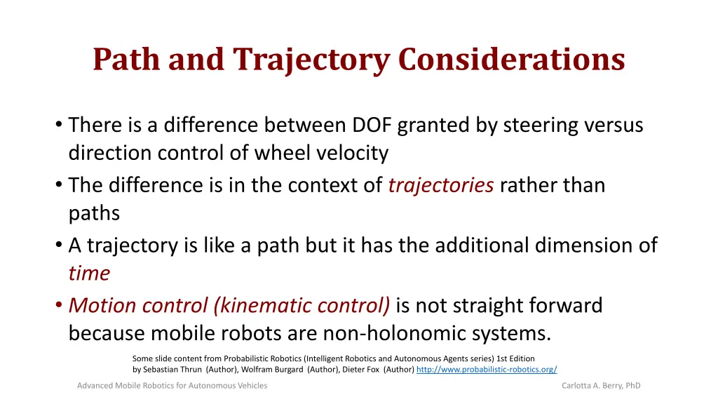 path and trajectory considerations