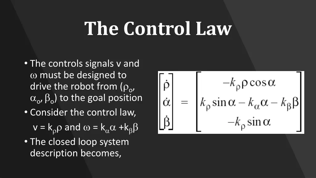 the control law