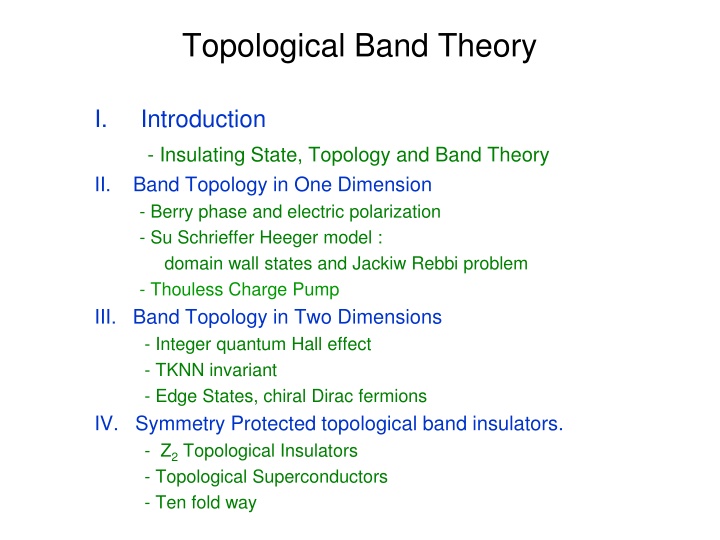 topological band theory