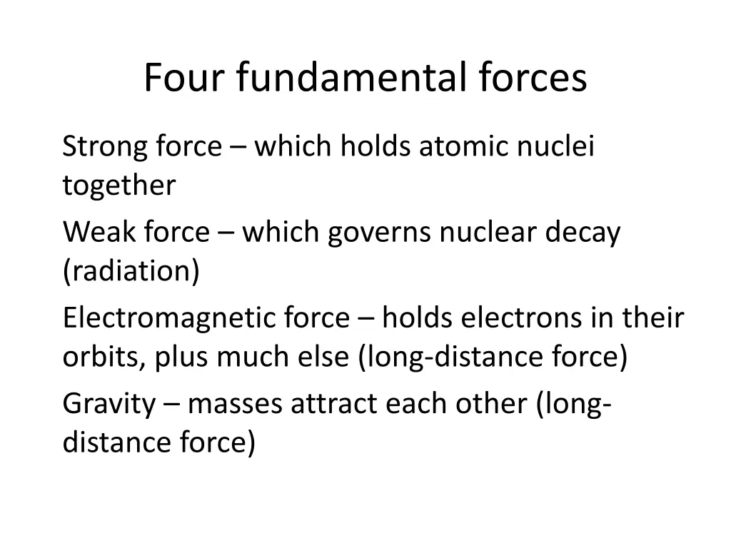 four fundamental forces