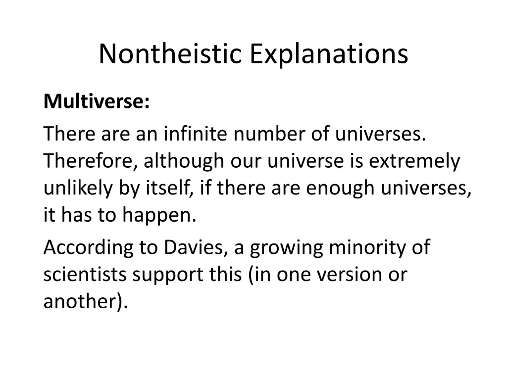 nontheistic explanations 1