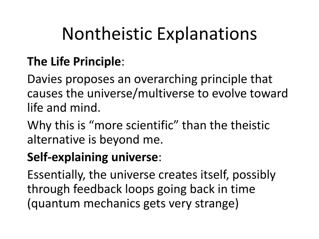 nontheistic explanations 2