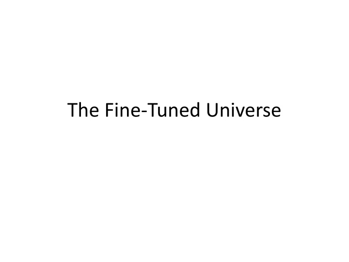 the fine tuned universe