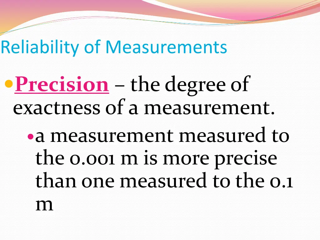 reliability of measurements 1