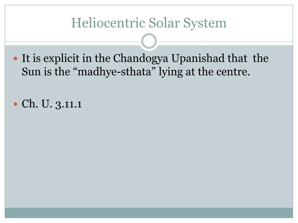 heliocentric solar system