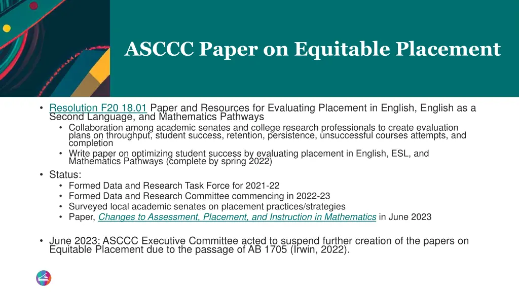 asccc paper on equitable placement