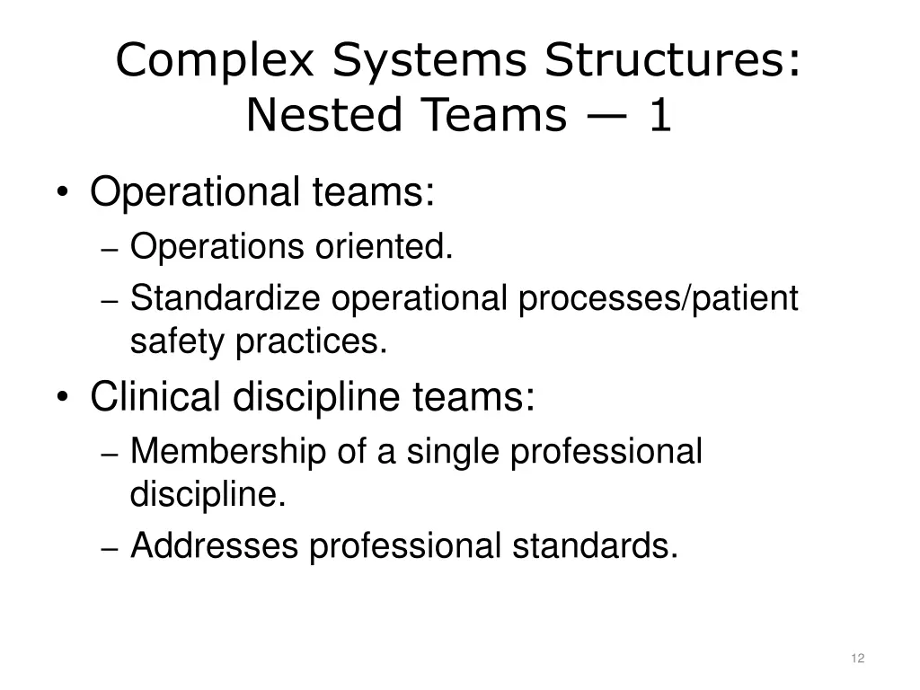 complex systems structures nested teams 1