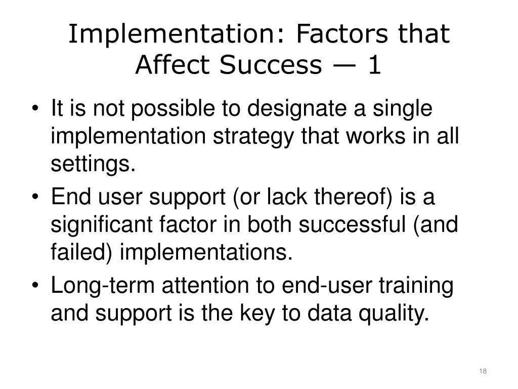 implementation factors that affect success 1