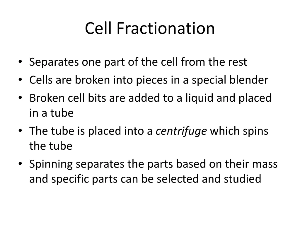 cell fractionation