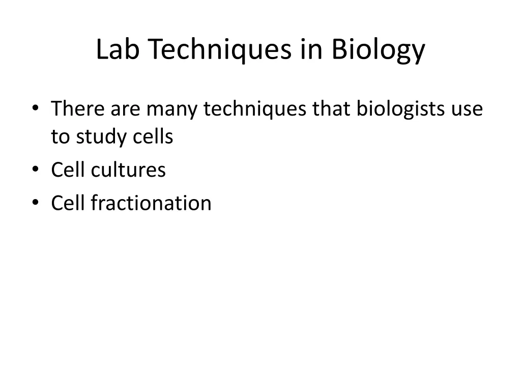 lab techniques in biology