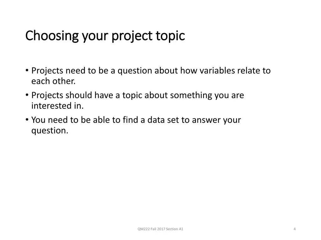 choosing your project topic choosing your project