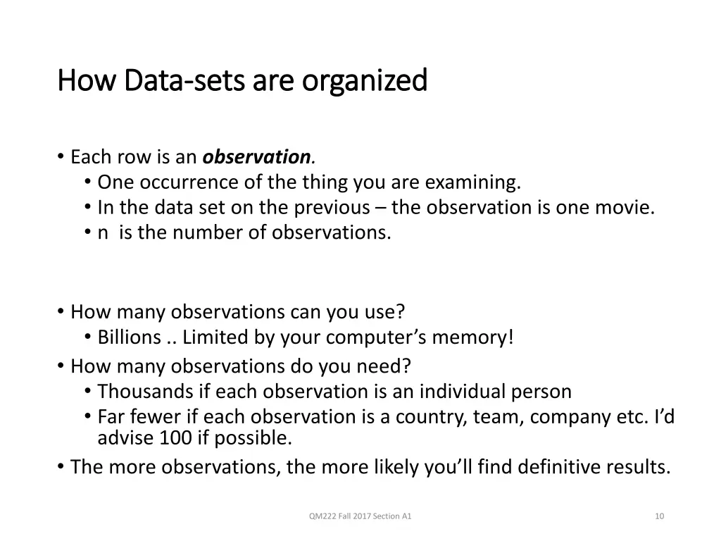 how data how data sets are organized sets