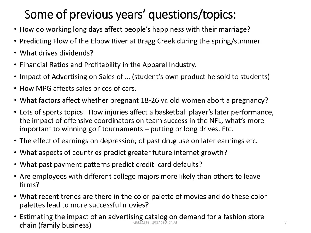 some of previous years questions topics some