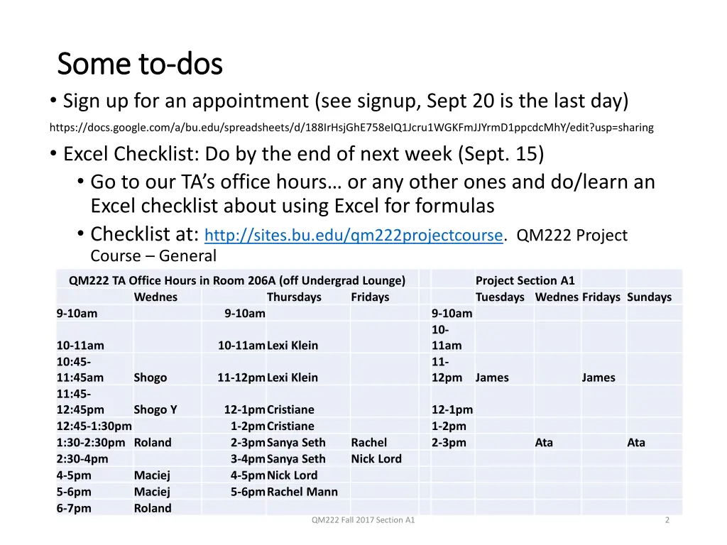 some to some to dos sign up for an appointment