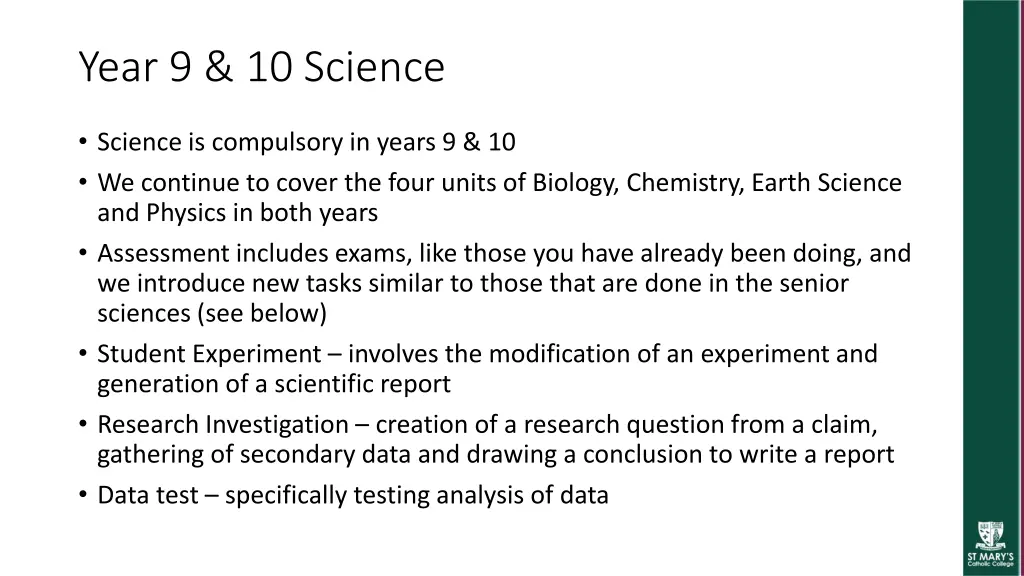 year 9 10 science