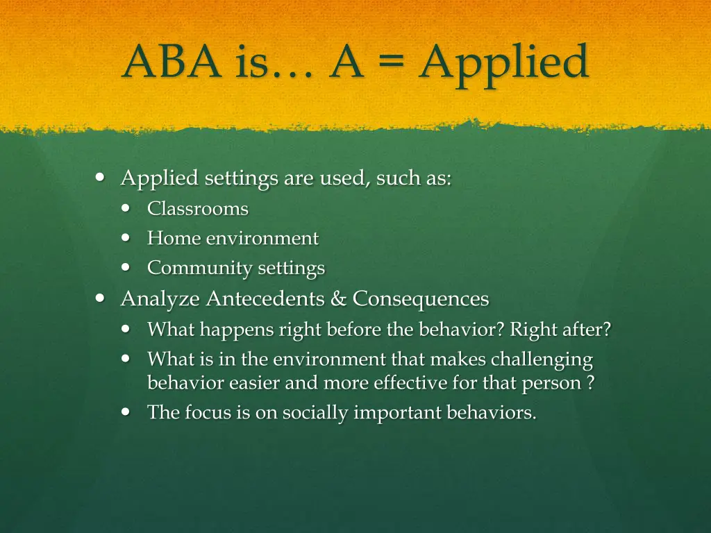 aba is a applied