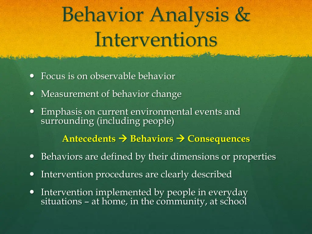 behavior analysis interventions