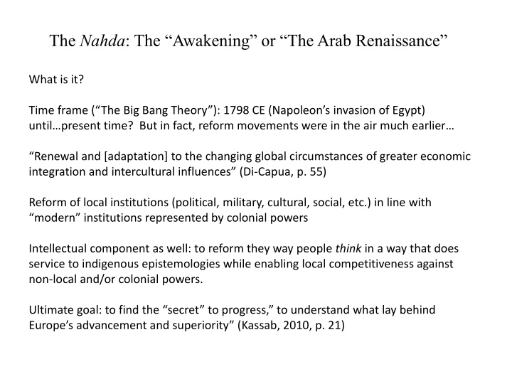 the nahda the awakening or the arab renaissance